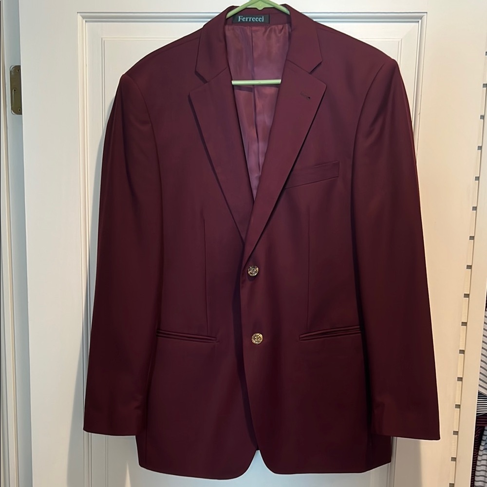 Ferrecci Men's Burgundy Blazer
